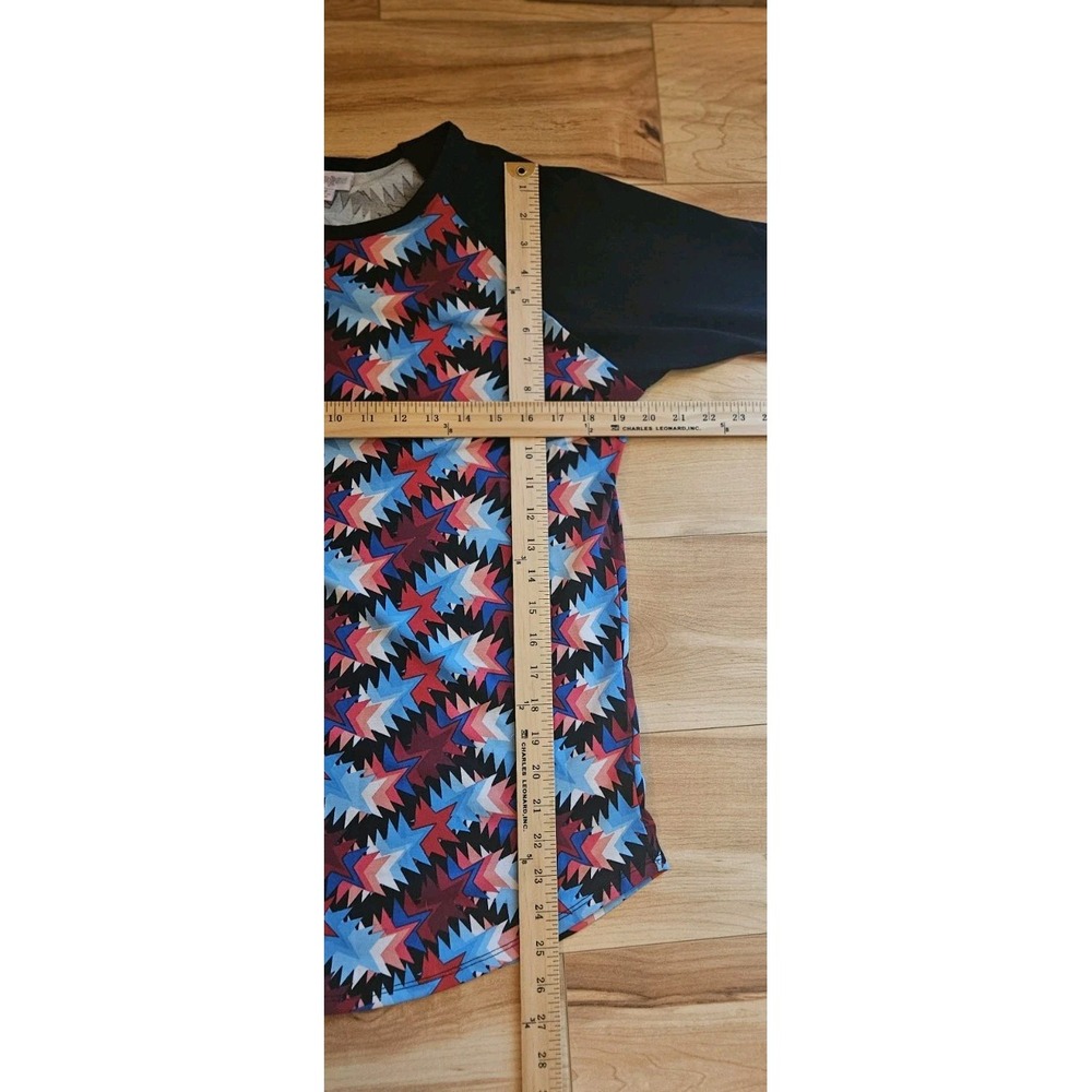 LuLaRoe Womens Size Medium Multicolor Stars & Stripes 3/4 Raglan Sleeve Tee - Picture 6 of 6